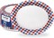 40pcs Gingham Oval Paper Plates 10" X 12" Large Patriotic Paper Plates Heavy Duty Red Blue White Disposable Dinnerware Set for 4th of July Independence Day Decorations Veterans Day Election Day